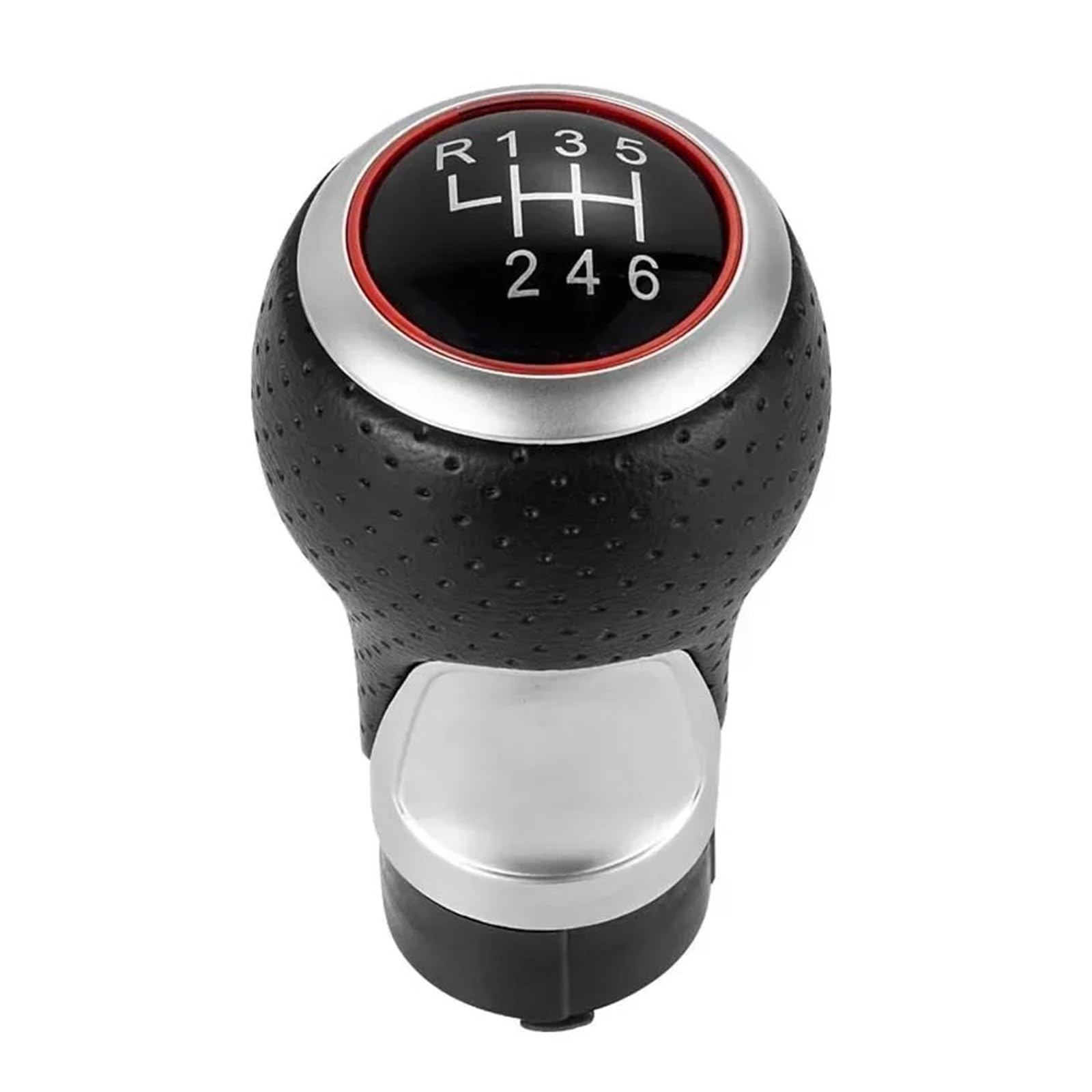 VAVGKDKPZB Shifter Lever Handle for Seat Leon MK1 Leather Shifter Car Gear Shift Knob 12mm 5/6 Speed Handle(Red 6 Speed)
