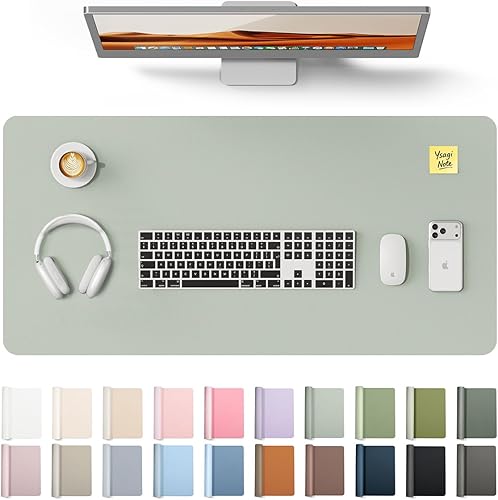 Miniatura 74 de YSAGi Protector de escritorio de piel, alfombrilla de oficina, alfombrilla grande para ratón, alfombrilla antideslizante de piel sintética, Azul