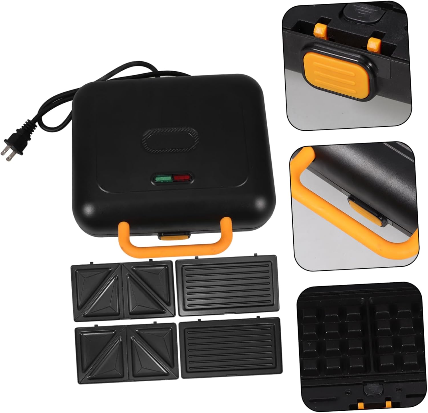 PRETYZOOM 1set Waffle Maker Sandwich Maker Breakfast Tool Non-stick Cooking Plates Quick Heating for Kitchen and Dining Use Includes Interchangeable Baking Trays Us
