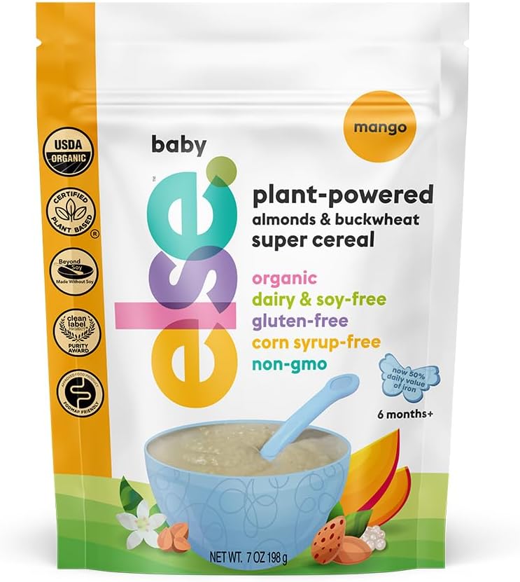 Super Cereal For Babies 6 mo+, Baby Cereal with Real Whole Plants, Nutritionally Balanced meal, with gluten free carbs and plant protein (Mango, 1 Pack)