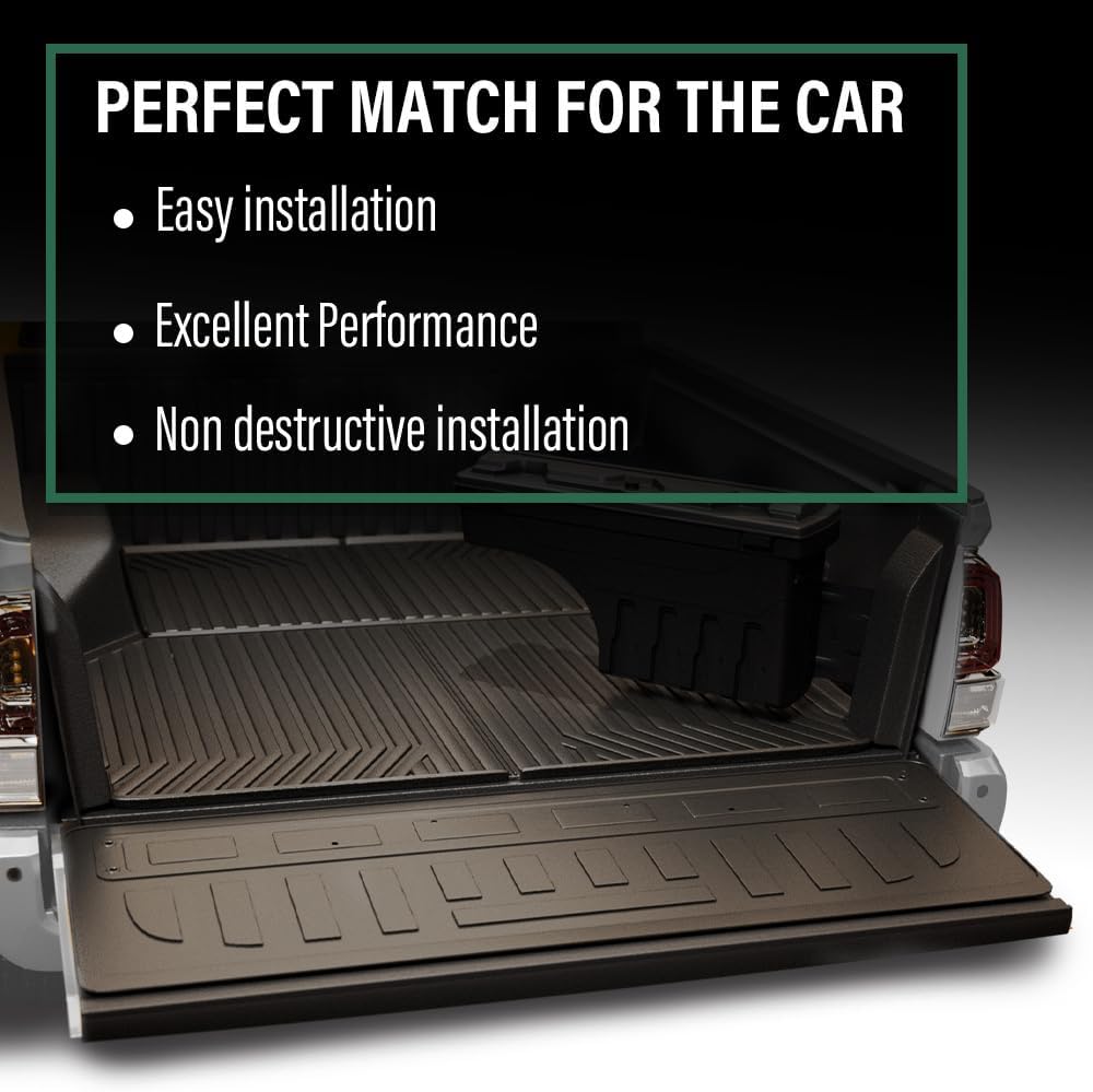 LQI Truck Bed Tailgate Liner Compatible with Chevy Silverado GMC Sierra 1500 2014-2018, Fit Silverado Sierra 2500HD 3500HD 2015-2019 TPE Black Tailgate Mat Pad