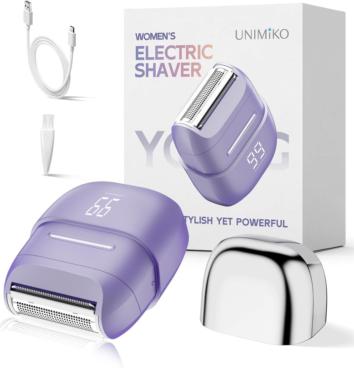 Electric Shaver for Women Waterproof Mini Electric Razors for Women (Purple)