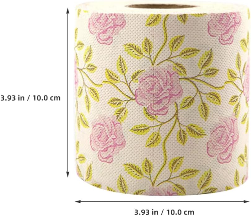 Beaupretty Printed Toilet Paper Roll Decorative Bathroom Tissue 3.93X3.93In Cute Toilet Paper with Design Holiday Party Home and Table Setting Use
