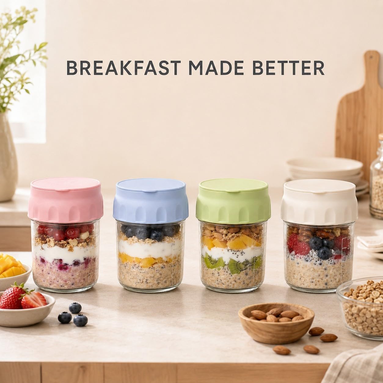 Boîtes à Déjeuner 16oz Anti-Fuite pour Yogourt et Fruits