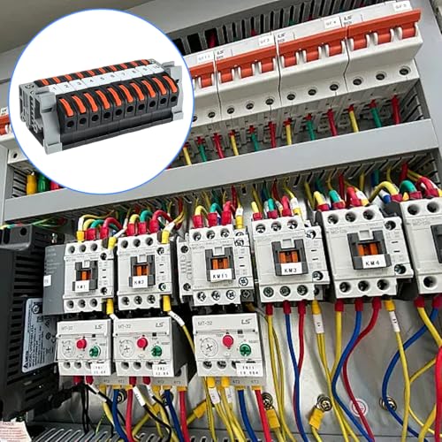 40 Stück Reihenklemmen Hutschiene, Hutschienen Klemmen Klemmleiste Kit mit Digitale Markierungsstreifen, Schiene Schraube Feste Basis Elektrische Anschlussblöcke 0,08-4mm² für Feste Kabel