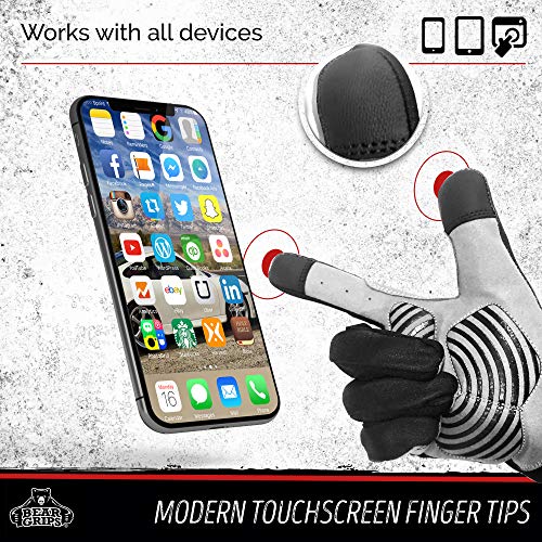 Bear Grips Workout Gloves, Full Finger Weight Lifting Gloves, Premium Gym Gloves for Men