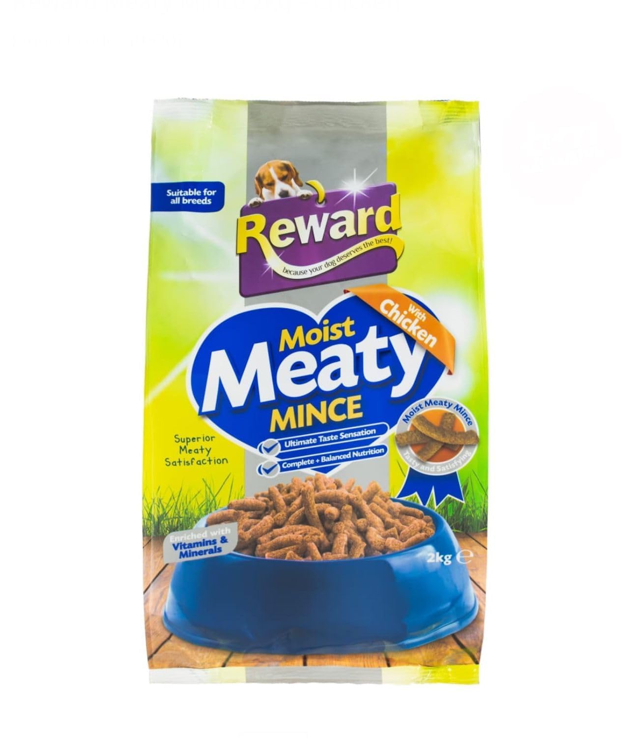 Reward Moist Meaty Mince Adult Dog Food with Vitamins & Minerals – 2kg – Nutritious & Delicious Meal for Healthy, Happy Dogs (1 Pack - Chicken)