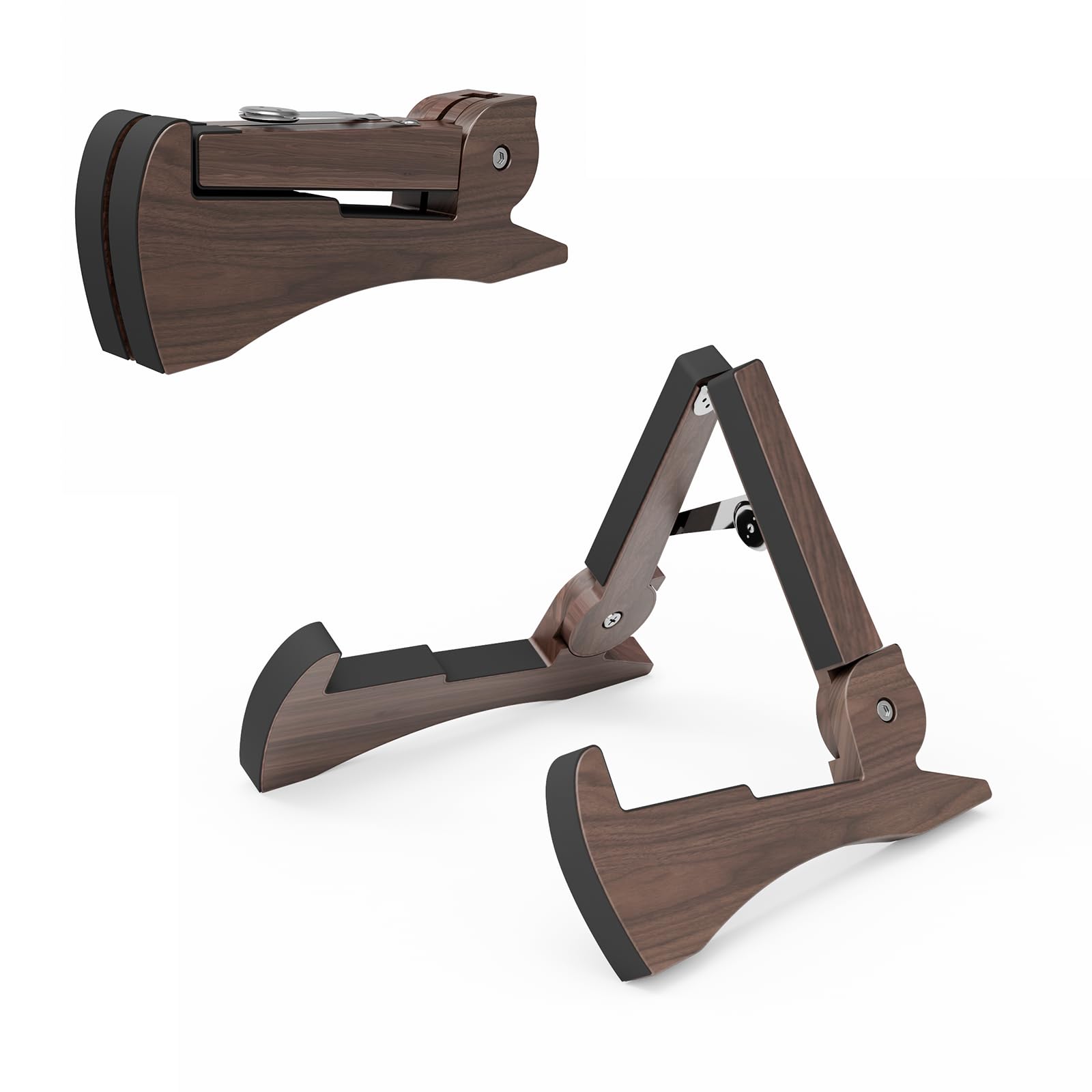 Dida Walnut Travel Guitar Stand, Guitar Stand For Acoustic Guitar, Bass, Electric Guitars, Ukulele, Mandolin, Foldable Stand Floor, Portable Guitarstand, Fully Assembled (Walnut)