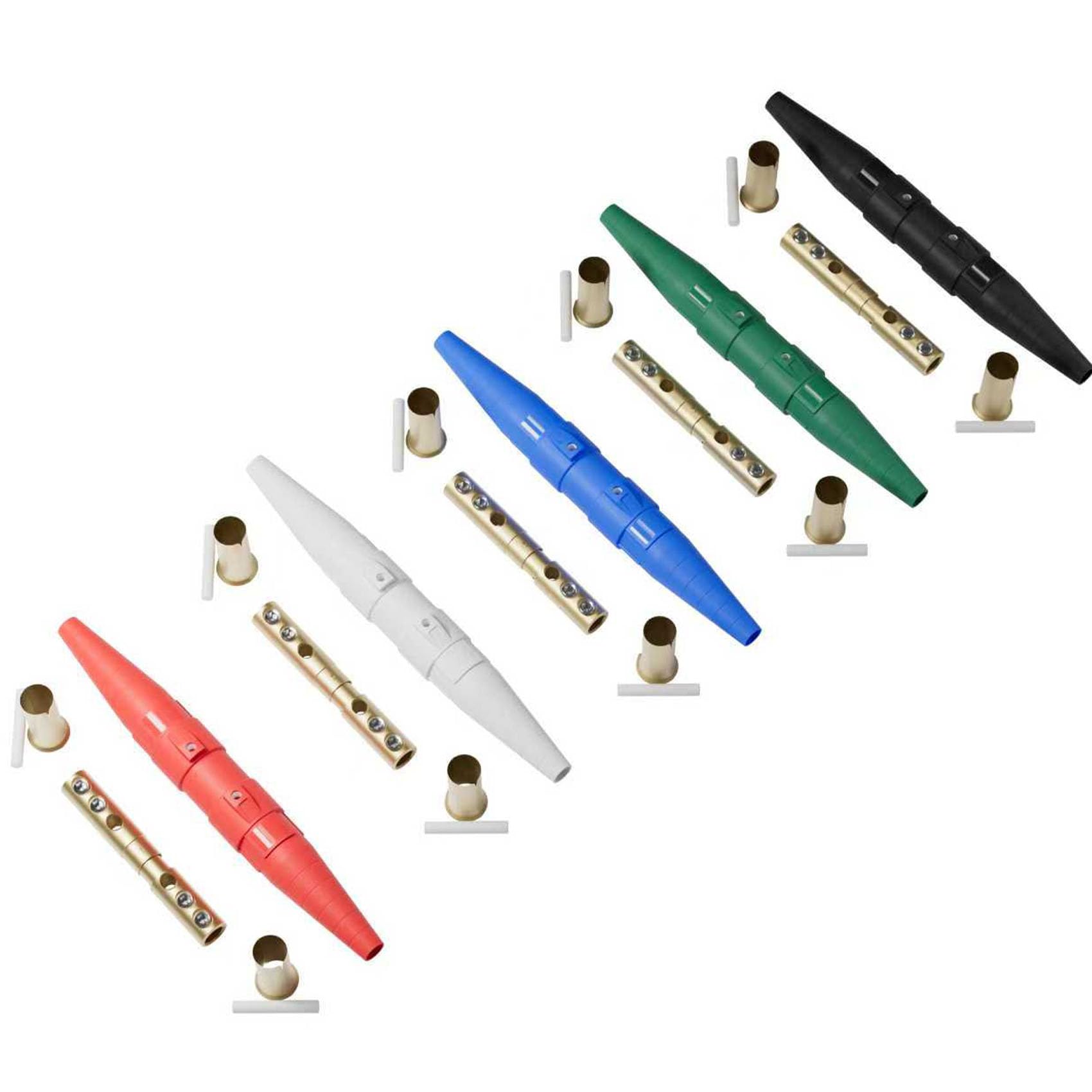 CLS40 - Conector de alimentación de bloqueo de leva CLS40 400A, juego de cables Camlock con 5 machos y hembras para cable de distribución de alimentación, cable de bloqueo de leva 2/0-4/0, conectores