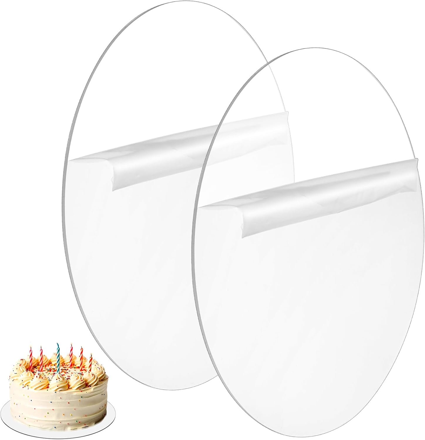 Amazon.com | Elegaperma 2 Pcs Cakes Acrylic Discs, Acrylic Round Disc ...