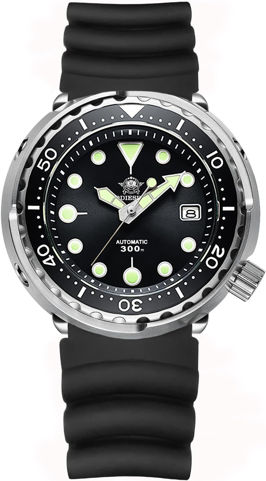44.5 MM Large Face Dive Watches for Men, Automatic Wristwatch NH35a Diver 300 M Luminous Sapphire Crystal Watch My-H5
