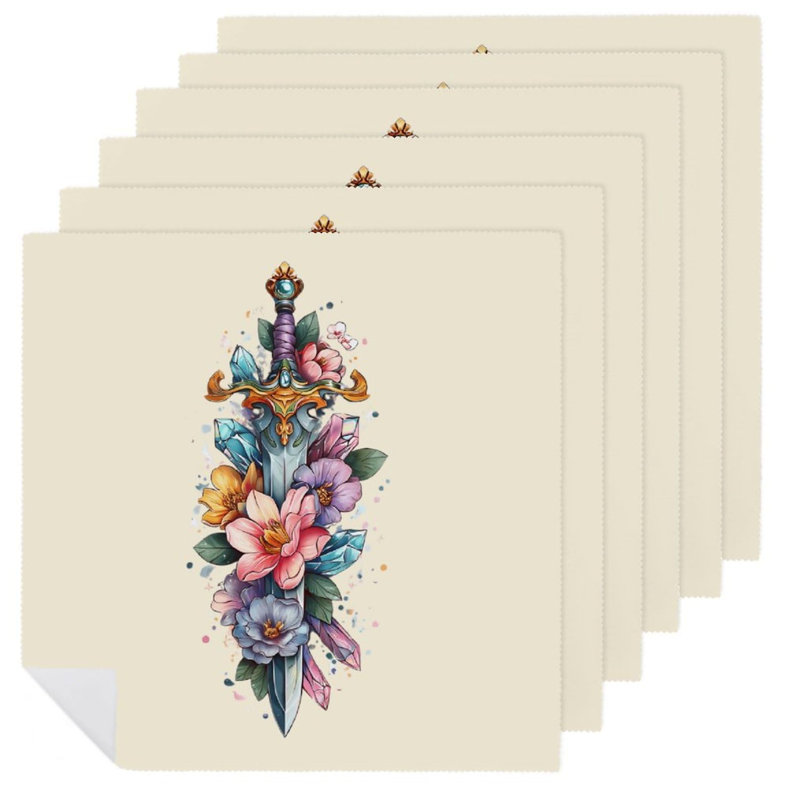 Servilletas de tela de espada con flores para banquetes memorables y cenas de gala