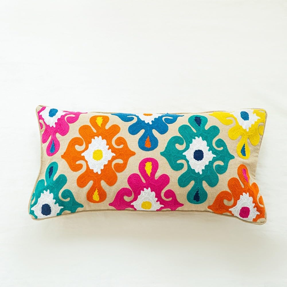 Cotton and Linen Handmade Pillowcase Featuring Unique Moroccan Design Perfect Addition to Your Home's Ethnic Decor Collection (2)