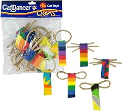 CAT Dancer Products Cat Chaser with Colorful Fleece Interective Toy for Exercise Pack of 6 4 x 1