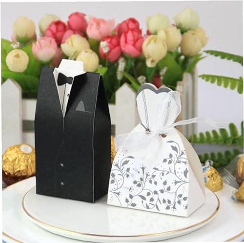 Miniatura 4 de 100 bolsas de regalo de boda para novios, suministros de fiesta