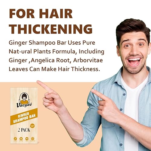 Miniatura 2 de Barra de champú de jengibre para el crecimiento y engrosamiento del cabello, productos inversos para adelgazar la pérdida de cabello gris, jabón