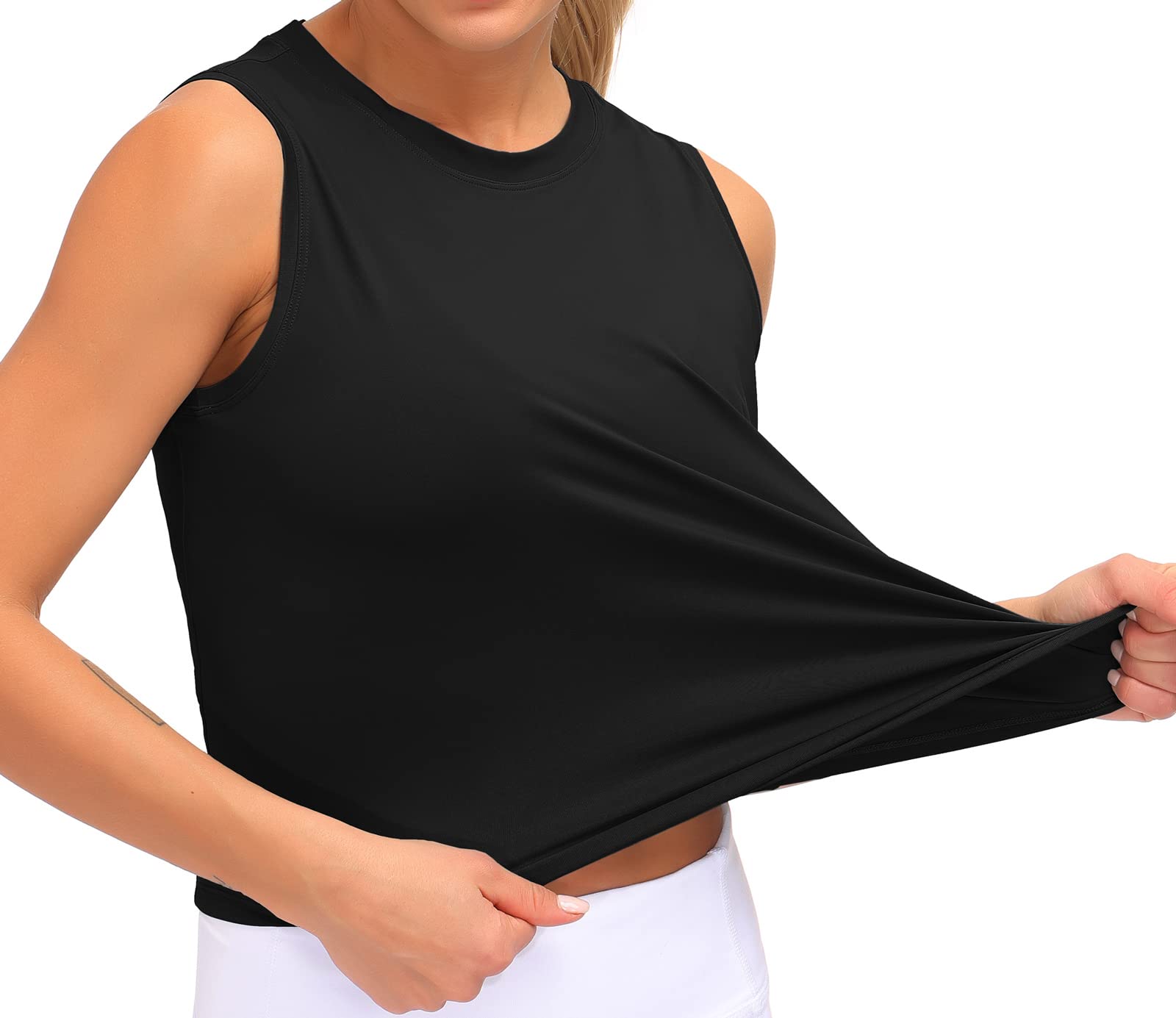 Dragon Fit Athletic Tank Tops for Women Sleeveless Workout Cool T-Shirt Running Short Tank Crop Tops