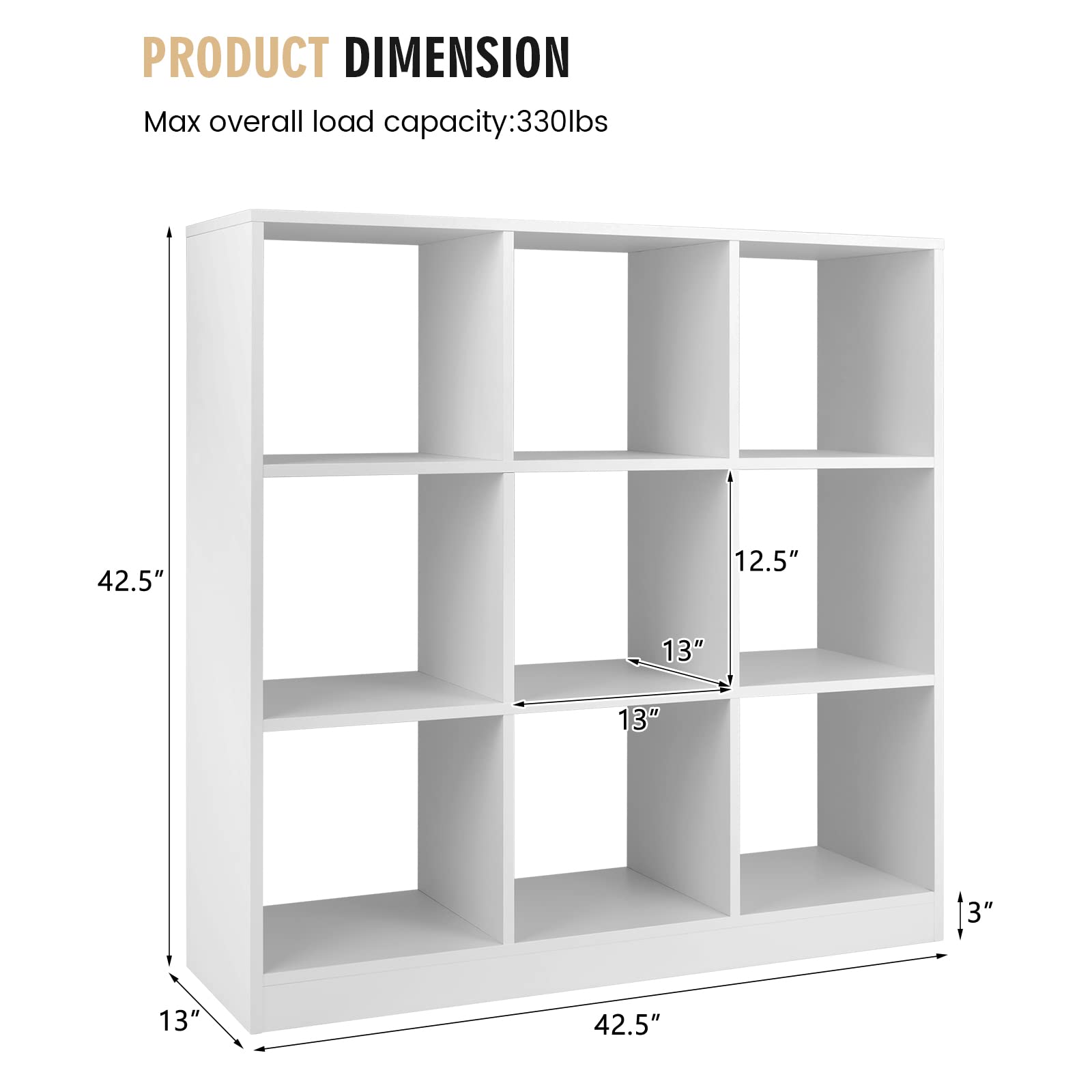 Amazon.com: Giantex 9-Cube Bookcase White - 4-Tier Freestanding