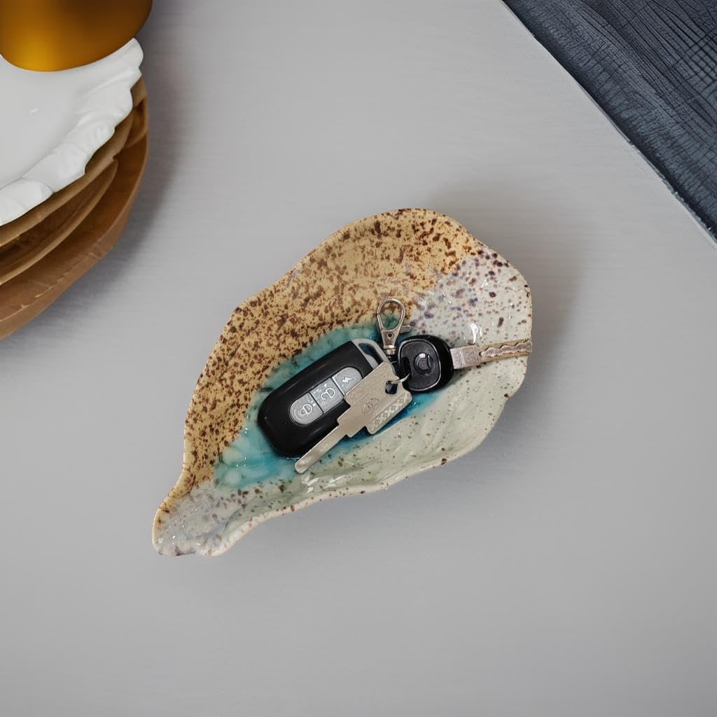 Small Potpourri Bowl Decorative Bowl Tray for Home Decor, Candy Dish, Jewelry Catch All, Office Desk, Gift (Teal Blue Ceramic) - Image 3