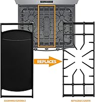 Vista 7 de Repuesto de plancha 316499902 para parrilla Frigidaire, piezas superiores de estufa de 20 x 7.9 pulgadas, placa central de plancha 79077462802
