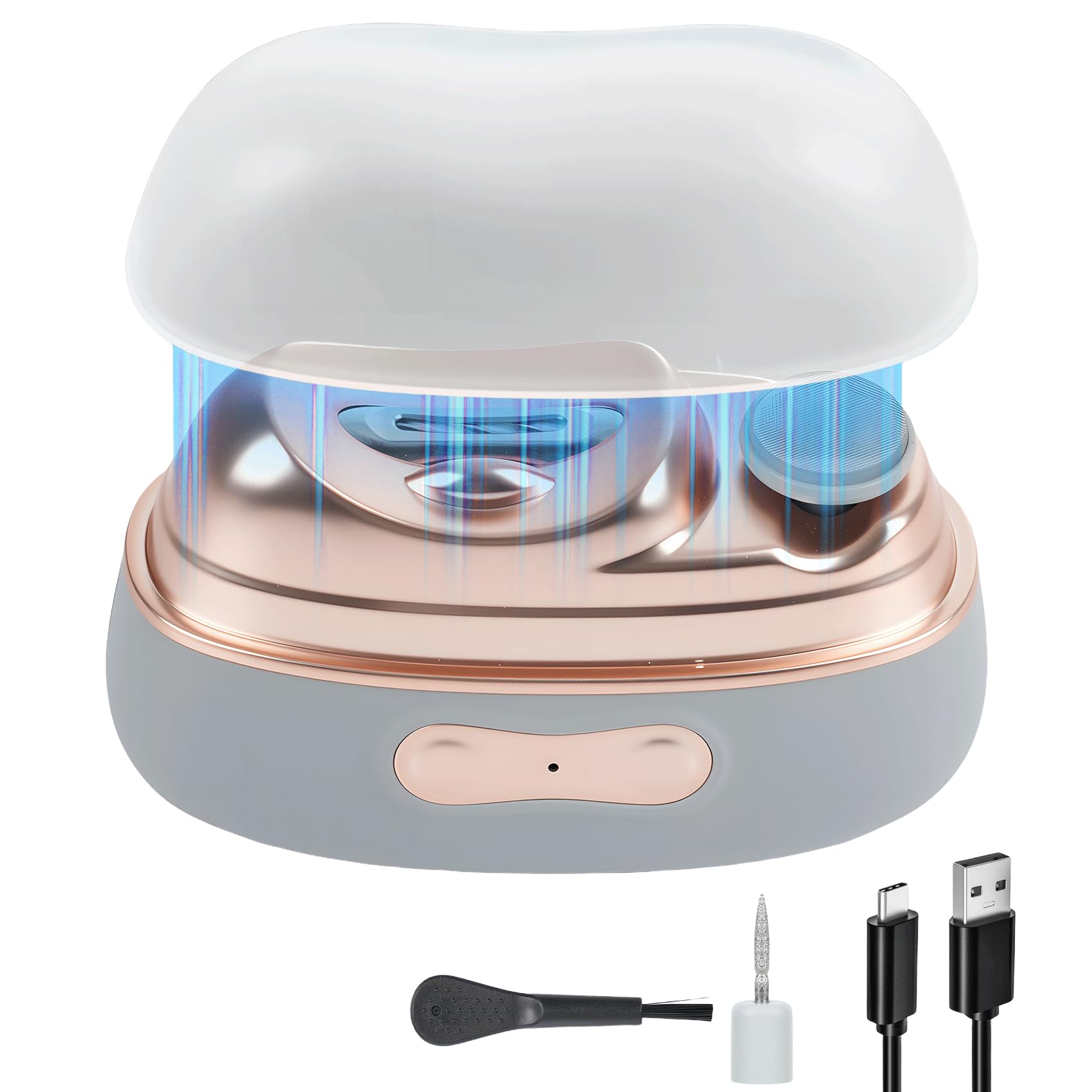 Cortaúñas eléctrico con luz LED y 2 velocidades, diseño 3 en 1, recortador de uñas eléctrico con compartimento para pinzas, cortaúñas automático recargable por USB para bebés, personas mayores y adultos.