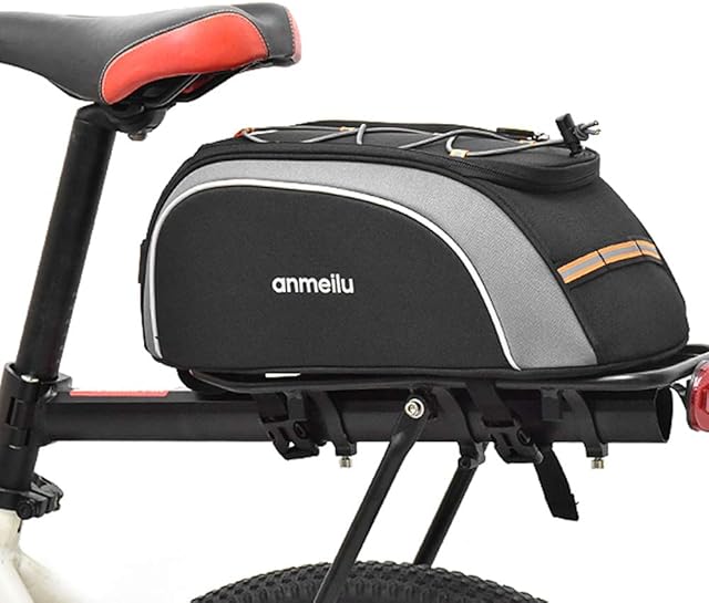 Lixada Bike Pannier Bag 7L Waterproof Cycling Trunk Bag Bike Rear Rack Pack with Rain Cover