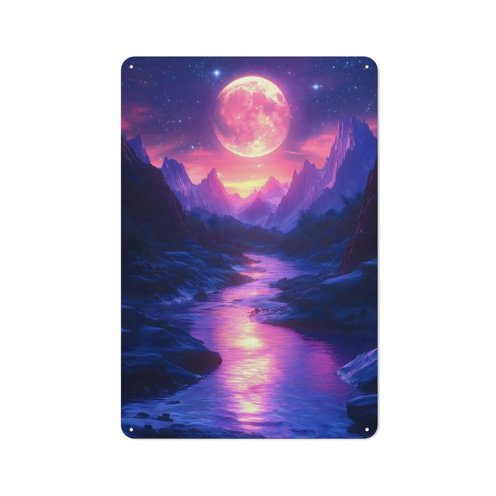 Junmoney Arctic Ice Sunset Vintage Metal Plaque 30X20cm Featuring For Pub Or Café, Suited To Café Interior Fans