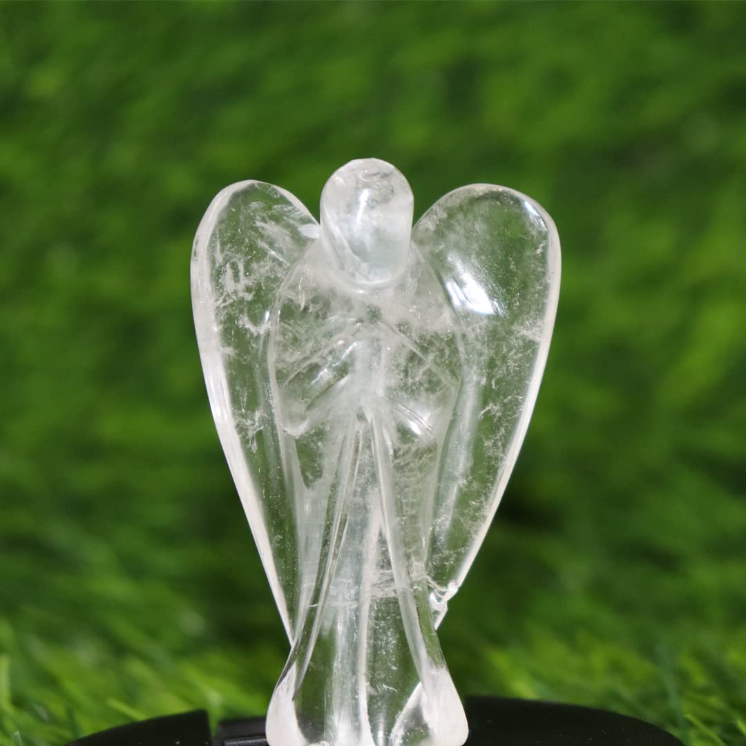 EnixwH Engel figuur edelstenen, 3,8 cm opaal steen beschermengel figuur, helende kristallen edelstenen, engel gepolijst standbeeld, handbedel geluksbrenger Reiki engel geschenken, voor bureau