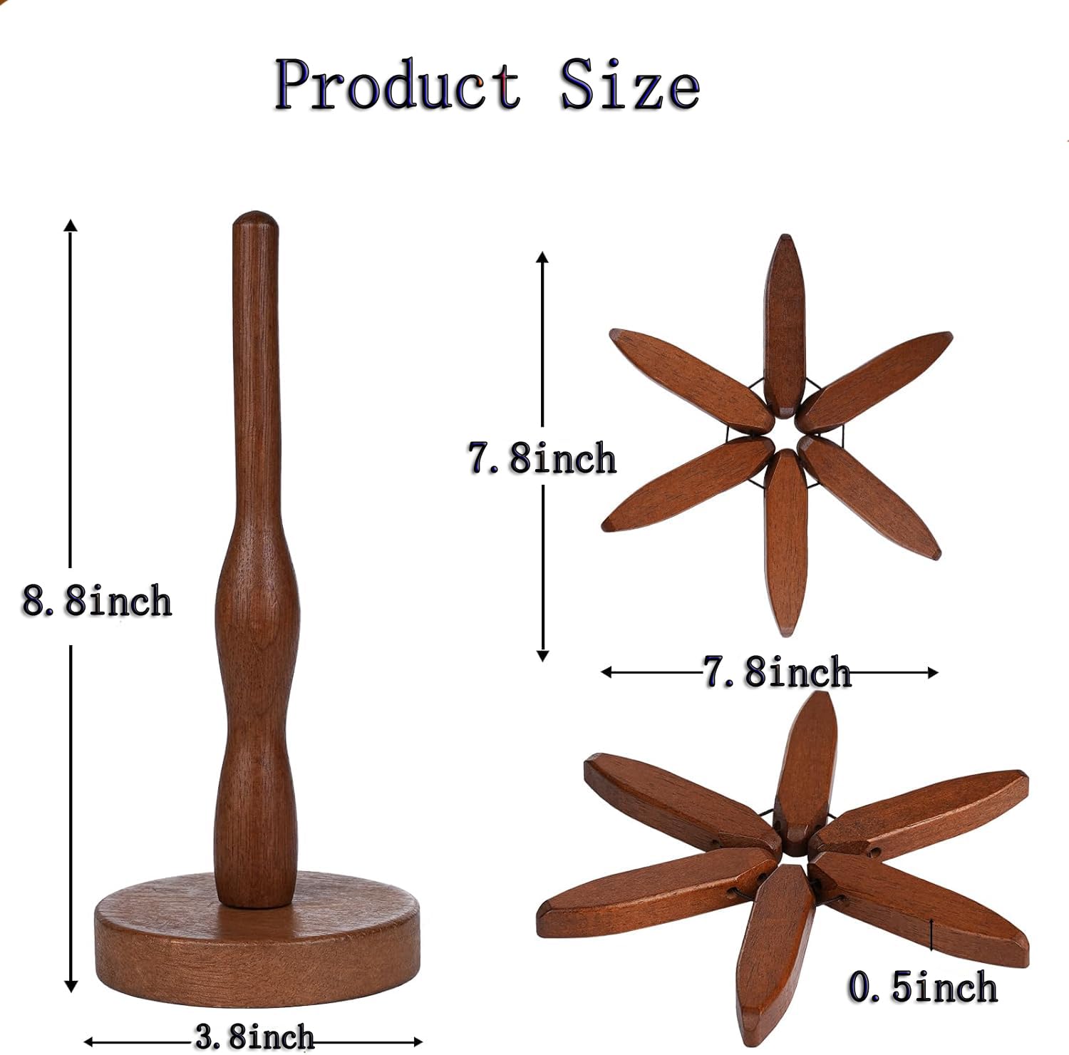 Wooden Tree Coasters? Tree Shape Trivet Set, Trivets for Hot Dishes, Hot Dish Coaster with Tree-Shaped Wood Collapsible Hot Pad Trivet Tree for Restaurant?3 Wooden Trivet + 1 Stand