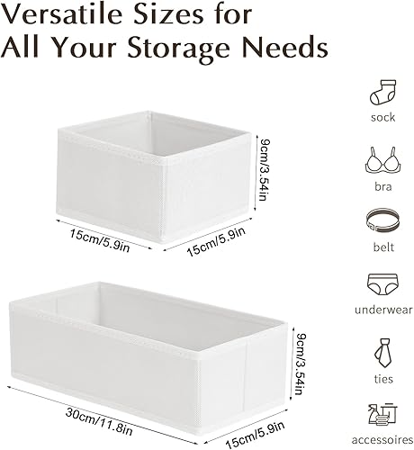 Miniatura 2 de DIMJ Organizadores de cajones, juego de 4 organizadores de armario de tela y almacenamiento, separadores de cajones para ropa de bebé, calcetines,