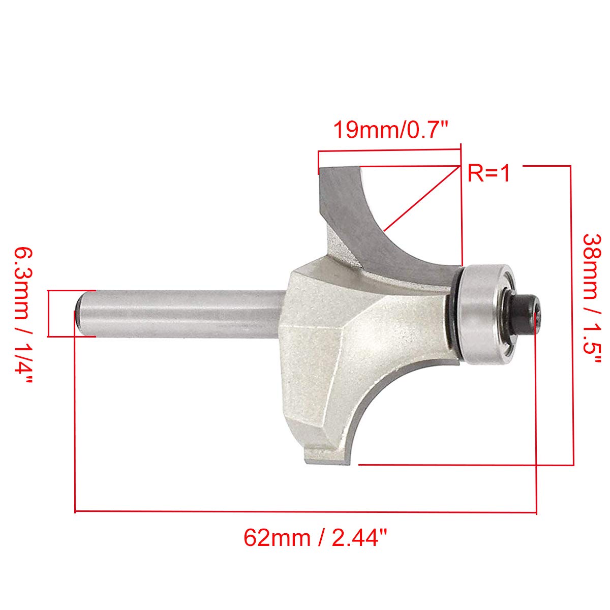 Fraise à Défoncer Bec Rond Carbure 12 Mm – Fraise Core Box Pour Rainures Arrondies Bois, MDF, Contreplaqué