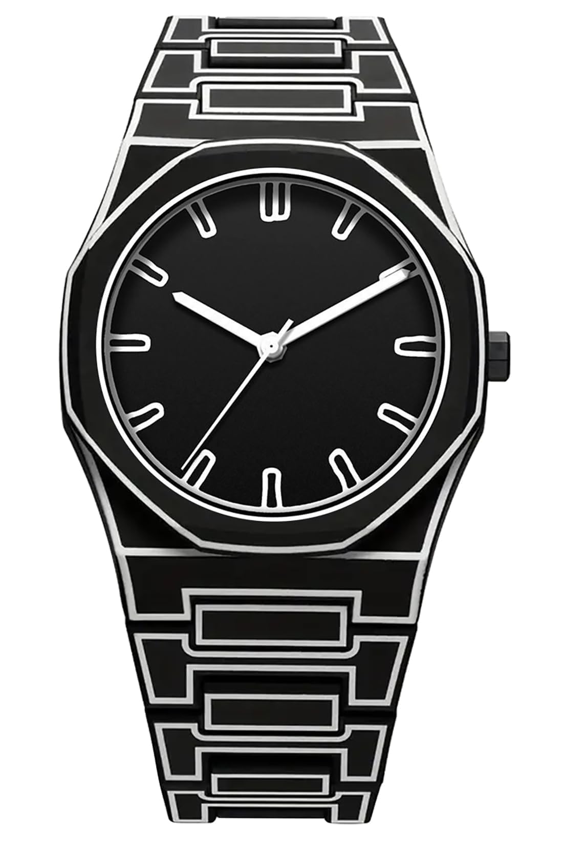 Gosasa Montre à quartz unisexe pour homme et femme - Style dessin animé - Étanche - Minimaliste - Noir et blanc