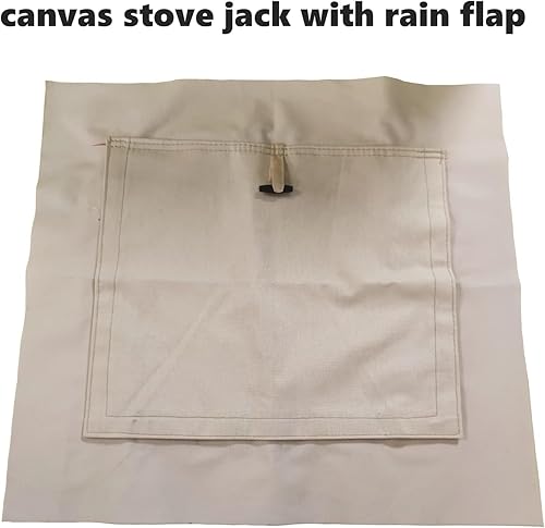 Miniatura 9 de DANCHEL OUTDOOR Gato de estufa de lona con solapa para diámetro. 4 "5.85 "Agujero resistente al fuego para campana, tienda de campaña, kit de gato