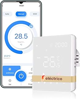 MOES Thermostat Intelligent Chauffage au Sol Electrique, WiFi Thermostat de Chambre Programmable Compatible avec Alexa/Google Home, Smart Life/Tuya App