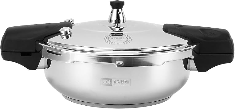 Pressure Cooker with Safety Valve, 80KPA Rapid Heat Conduction Stainless Steel Pressure Cookware Cooking Pot for Electric Gas Stoves22cm