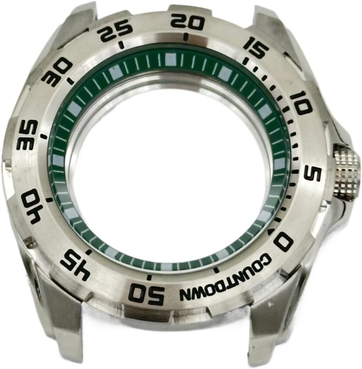 45.5mm Mechanical Watch Case - 316 Stainless Steel with Letter Pattern, Compatible with NH35/NH36 Movement