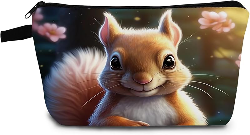 Necessaire de maquiagem com estampa de esquilo Squirrel 02 YULUENZE