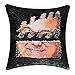 cygnus Danny Devito Sequin Pillow Cover Reversible Magic Mermaid Decorative Throw Pillow Case That Color Changes Funny Gifts 16x16 (Black)