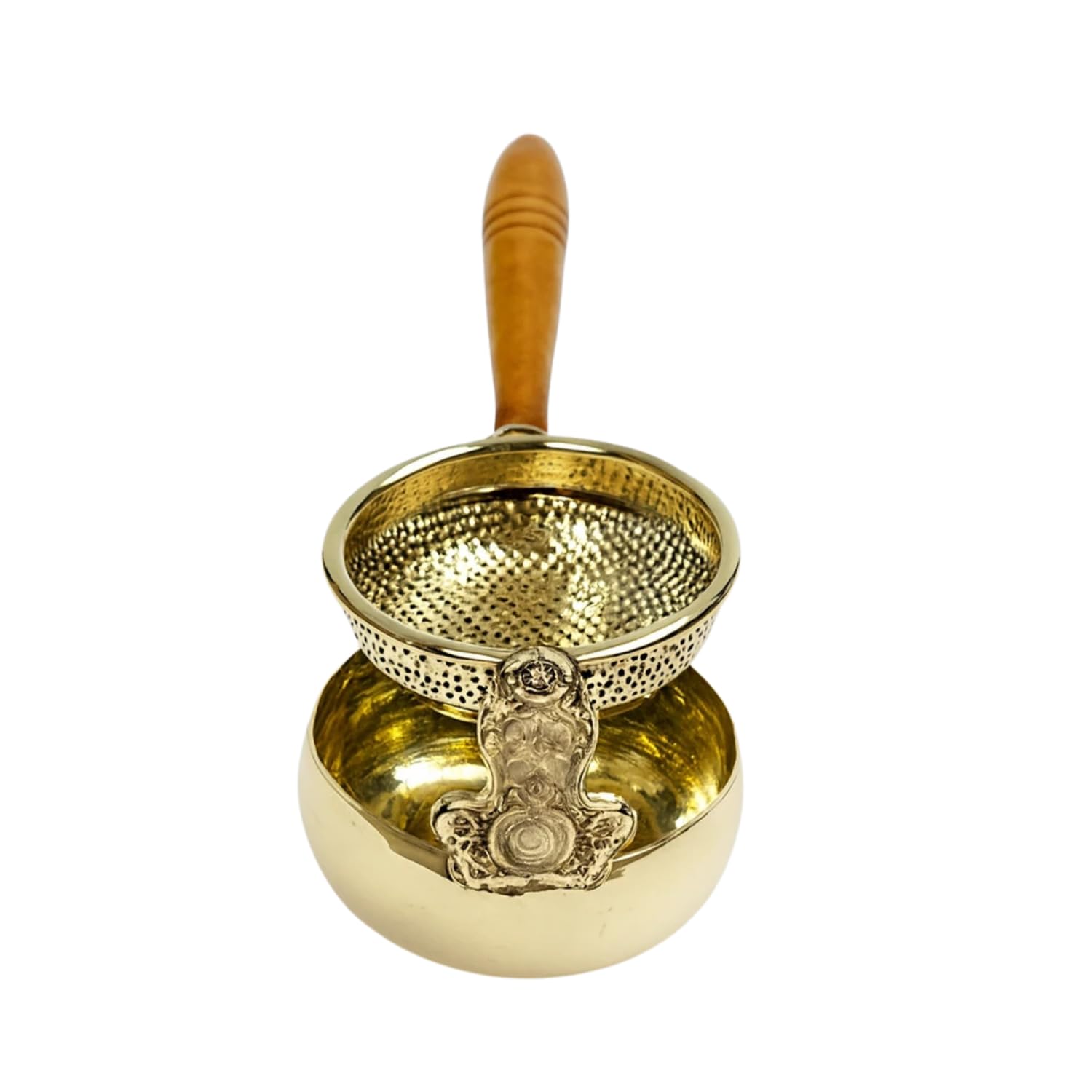 Handcrafted Brass Tea Strainer - Fine Mesh & Handle -9