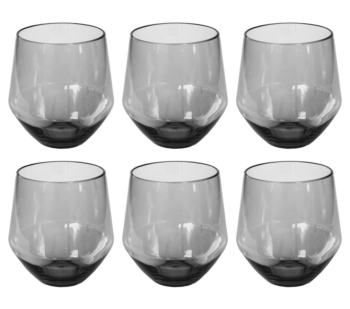 Abode Homewares by TarHong Angle Acrylic Goblet, Set of 6, Blue, 23 oz.