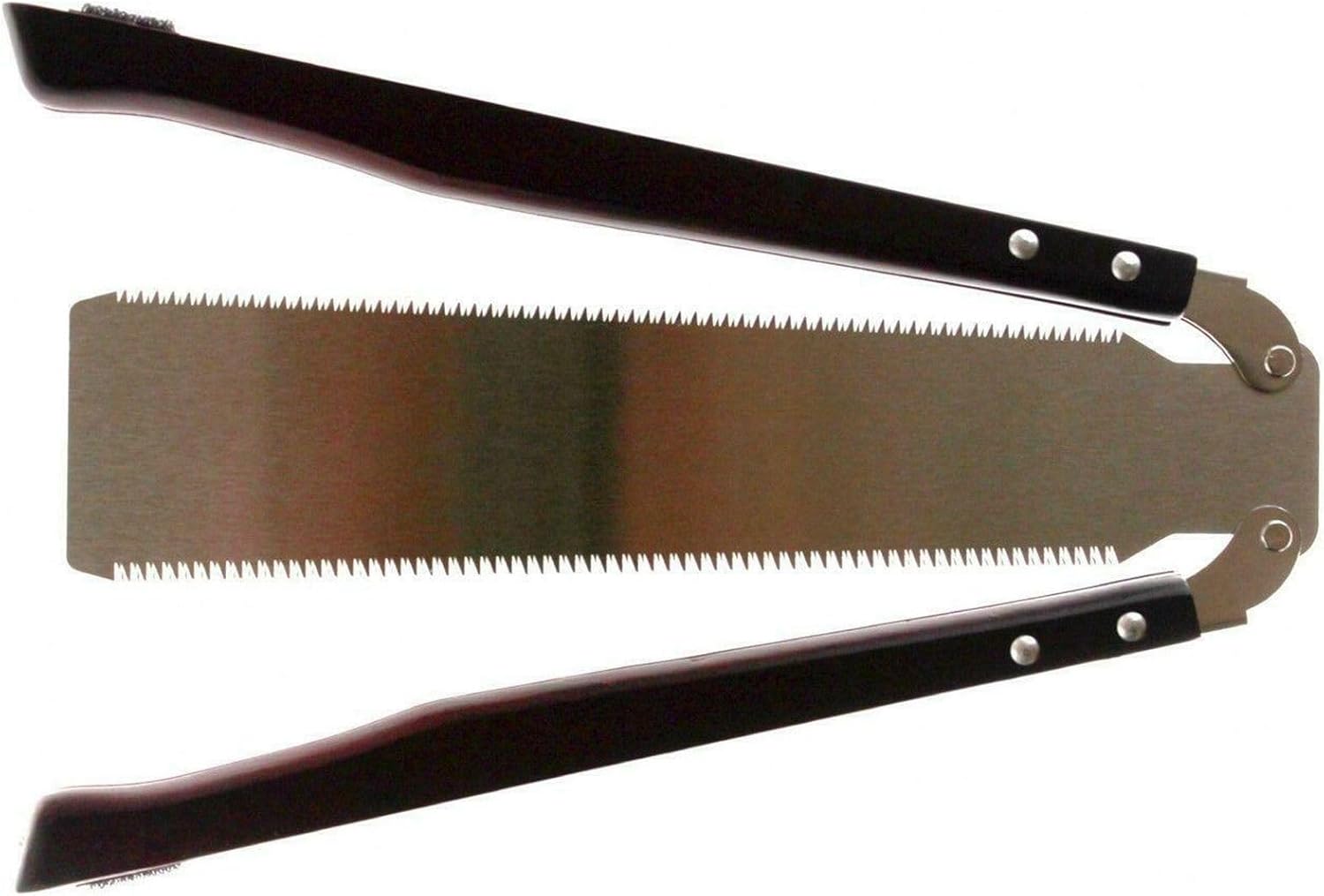 Ooyama Folding Safety Double-Edged Coarse & Fine Serrated 21cm Ryoba Nokogiri Japanese Pull Saw for Woodworking