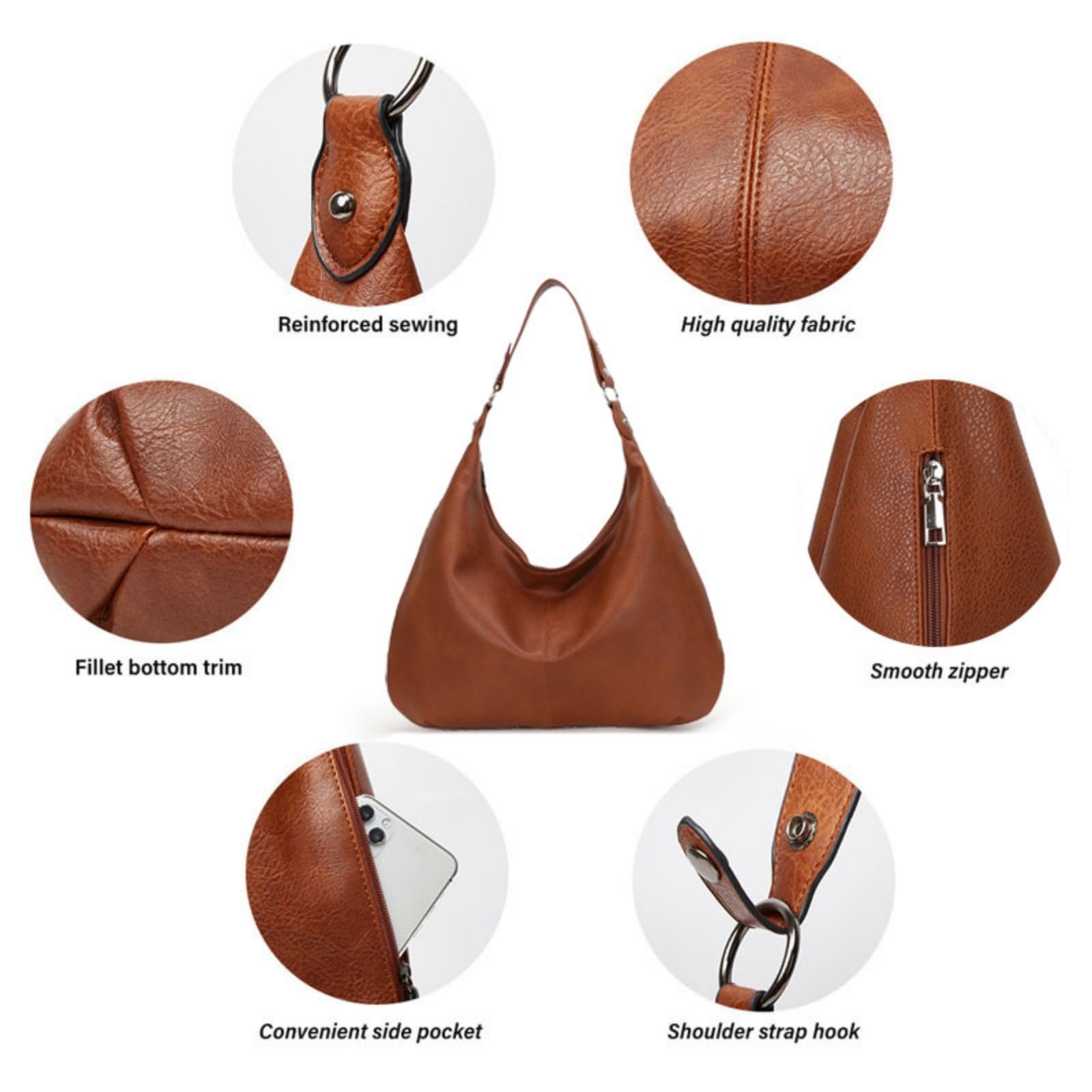 beauty case Borsa In Pelle Cerata Delle Donne, A Spalla Impermeabile Di Grande Capacità, Retro Pendolare