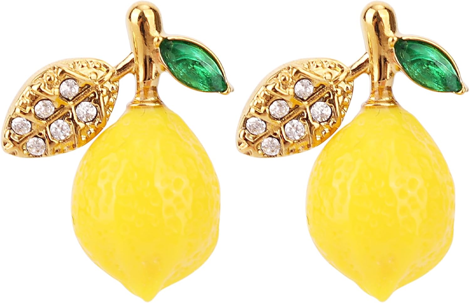 Yellow Lemon Dangle Earrings, Cute Lemon Accessories Lovely Leaf Fruit Stud Earrings Delicate Fruit Jewelry Accessories for Women Festival Party Cosplay