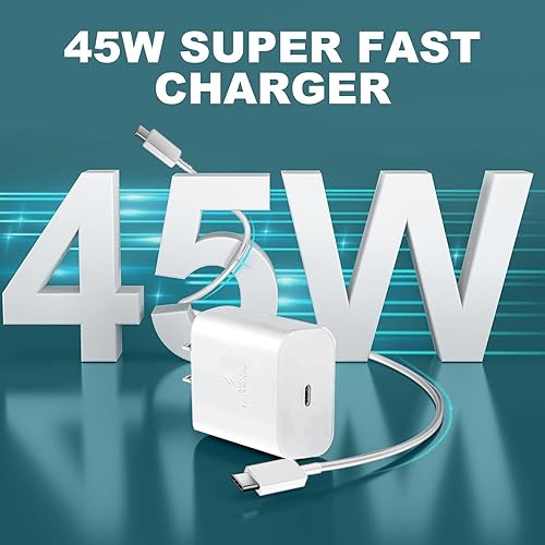 Miniatura 7 de Paquete de 2 cargadores rápidos de 45 W para Samsung tipo C USB-C para Samsung Galaxy S24 Plus, Galaxy S24 Ultra, Galaxy S23 Ultra, Galaxy S25+,
