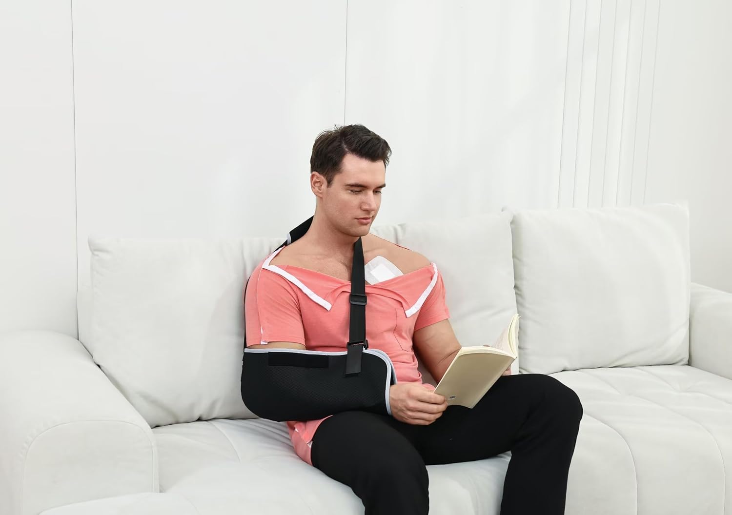 Landofgenie Men's Post Shoulder Surgery Shirts with Hidden Snaps - Tear Away Op Shirts for Easy Medical Access & Recovery - Image 2