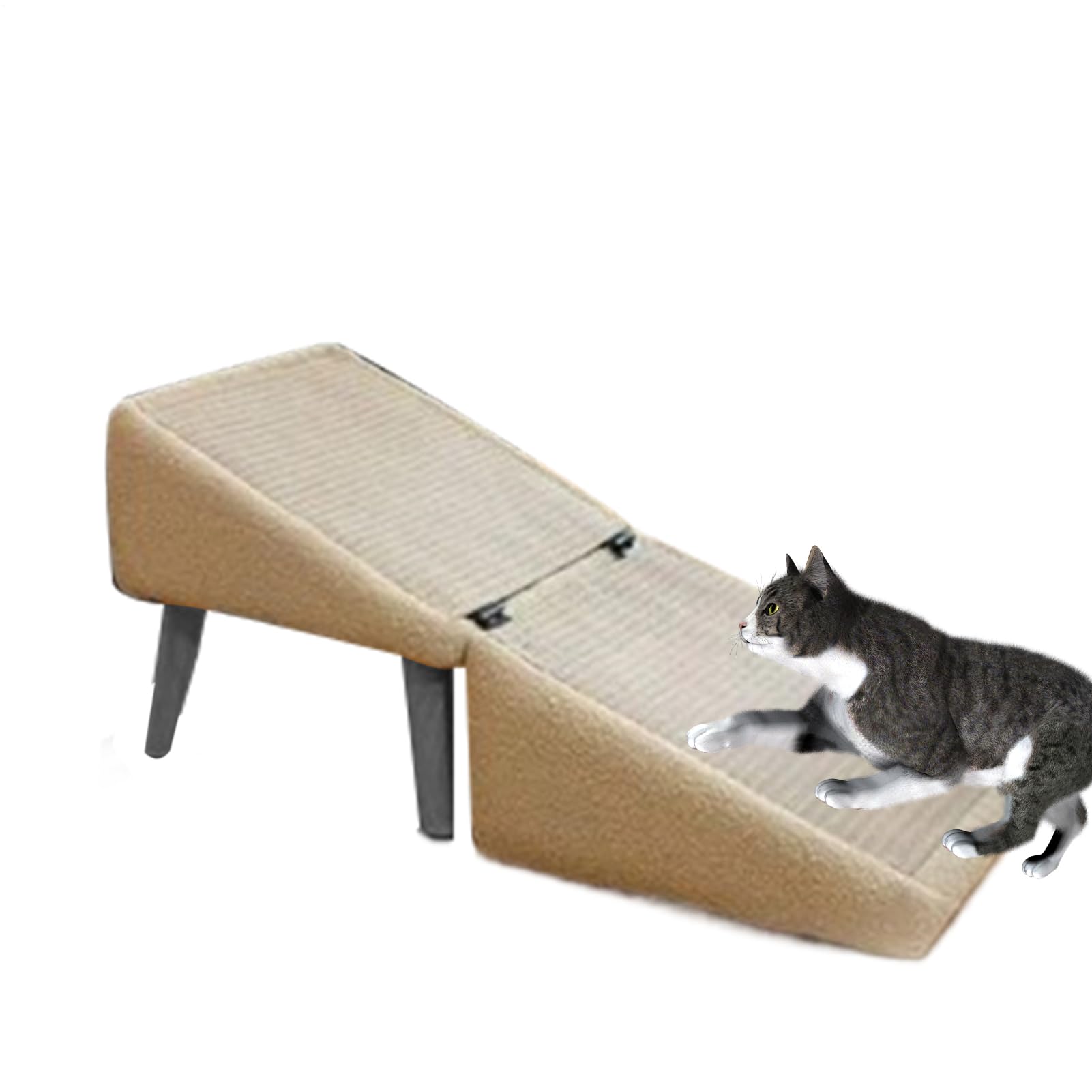 Rampa para perros para cama, 2 en 1, plegable, dividida, otomana, portátil, antideslizante, multifuncional, ligera, escaleras para mascotas, escalones para interiores y exteriores, cama, sofá, coche