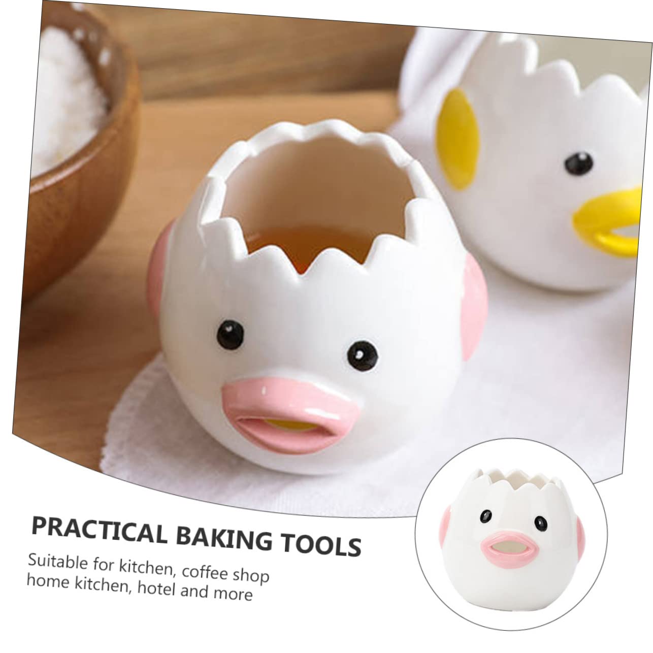PRETYZOOM Egg Virtaor Unique Egg Separator Ceramic Material Little Chick Yolk Separator for White Separation for Baking