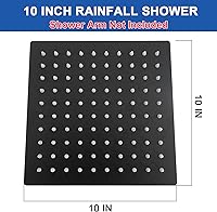 Vista 10 de NearMoon - Cabezal de regadera grande de acero inoxidable cuadrado de lujo en cascada, para instalar en el techo o la pared