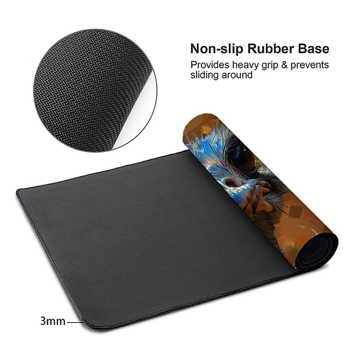 Tappetino per Mouse Gaming XXL 1200x600x3mm – Ufficio Mousepad Grande – Migliora la Velocità e la Precisione Tenuta Stabile Sottomano per Ufficio e Casa Accessori Scrivania – Animale Struzzo LMDT8342