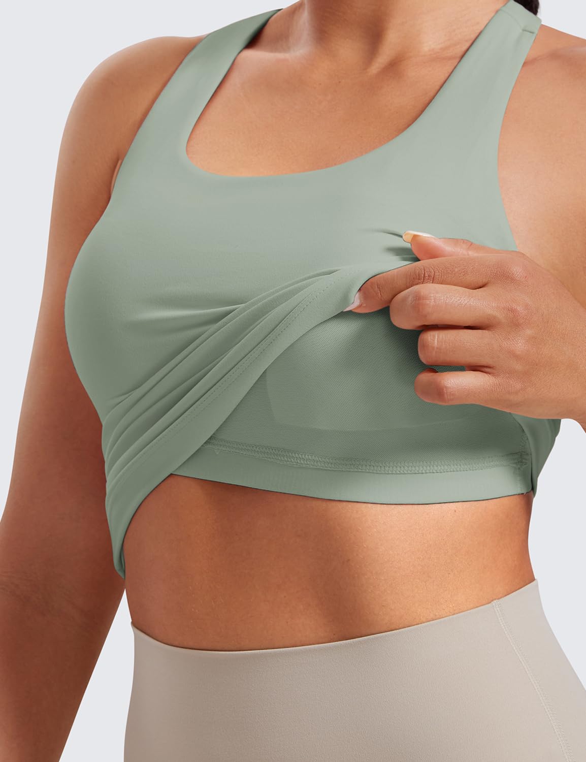 CRZ YOGA Ladies Butterluxe Tank Tops Racerback Sportowy top do jogi i fitnessu z wbudowanym biustonoszem